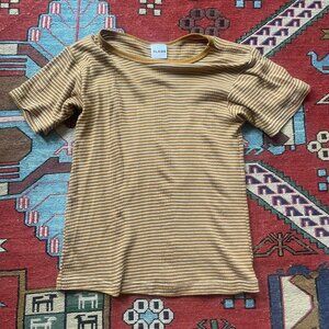 MADE IN USA 100% cotton striped hipster tshirt, sz small
